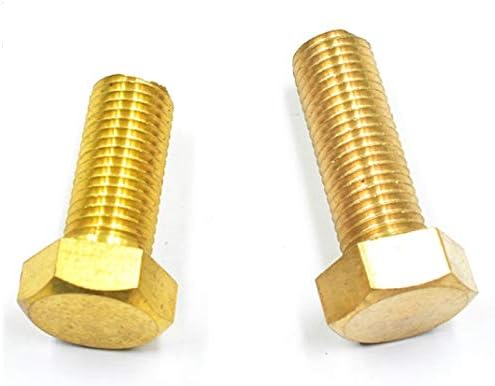 Завртки 2 парчиња M10 Brass Bolt Надворешни шестоаголни завртки завртки за завртки за целосна машина за заби 16мм ~ 45мм должина -