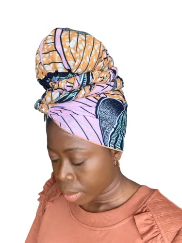 Кокуи &засилувач; Компанијата Африка главата заврши стилови за жени | Долга, Широк шарени шема турбан коса заврши рачно изработени