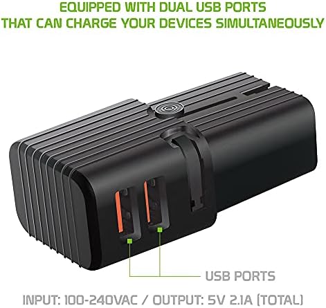 Двојниот универзален USB адаптер работи за Dell XPS 13-2501SLV за светска моќ и патување помеѓу САД/ЕУ/ЦН/АУС/НЗ/Велика Британија