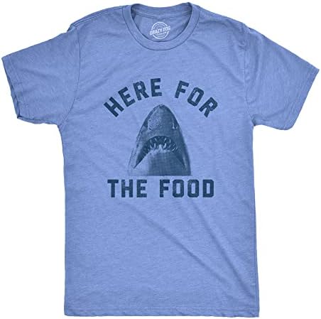Менс тука за маичка за храна смешна ајкула Новина одлична бела графичка мета