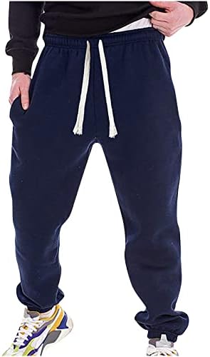 Мажи Обични Спортски Панталони-Машки Џогери Обложени Со Руно Топли Панталони Еластична Врвка За Влечење Атлетски Широки Панталони За Вежбање