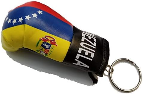 BUNFIREs 2 Парчиња Венецуела Знаме Мини Банер Бокс Ракавици Ретровизор &засилувач; Венецуела Клуч Синџир Земја Знаме Логото