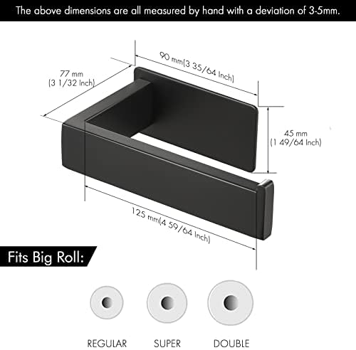 КЕС Лепило Држач За Тоалетна Хартија Држач За Ткиво За Монтирање На Ѕид Во Бањата Мат Црна Од Нерѓосувачки Челик, А23571дм-БК