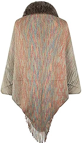 Женски зимски јакни ретро мода топло виножито лента со лента од затегнување плетена шалска палто