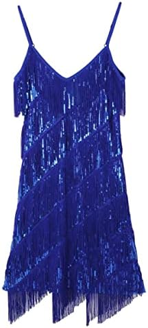 Sywiyi Women's Veck Neck Sparkly Sequins Flapper фустан солики раб здолниште Латино танго стомак 1920 -тите години