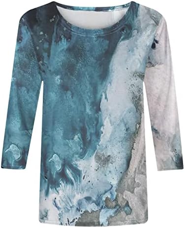 Врвна мета за девојчиња лето есен 2023 облека y2k долга 3/4 ракав памук екипаж на вратот графички кошула за бренд SF SF