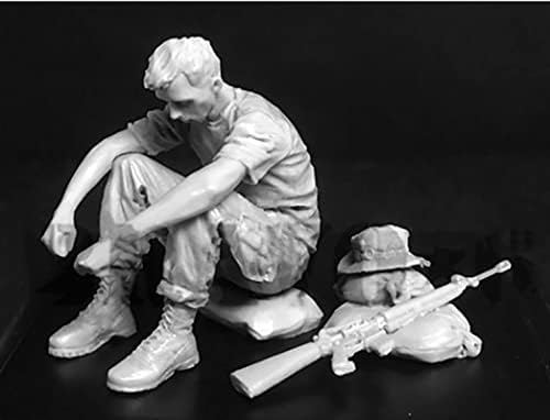 Гудмоел 1/35 Виетнамска војна САД Војник за читање писмо за читање смола, комплет за модел на војник/необработен и необоен војник Минијатурен комплет/JA-8516