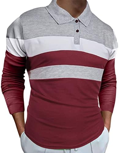 XXBR машки обични поло маички, 2022 нови машки долги ракави во боја на бои за крпеница деловна маичка тенок вклопување мускуларна кошула