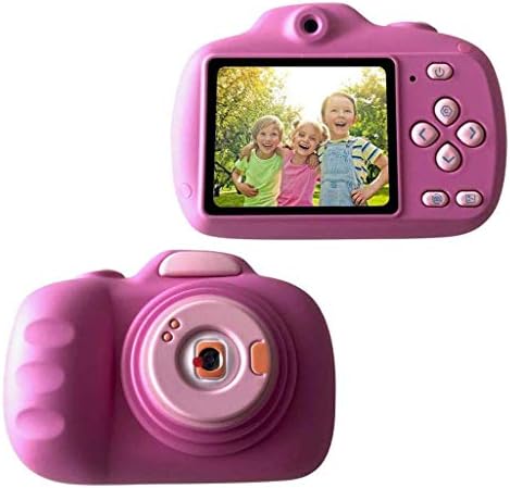 Детска камера Lkyboa Деца Дигитални фотоапарати за девојки предни задни двојни леќи меки силиконски школки пиксели HD екран, светло на блиц,