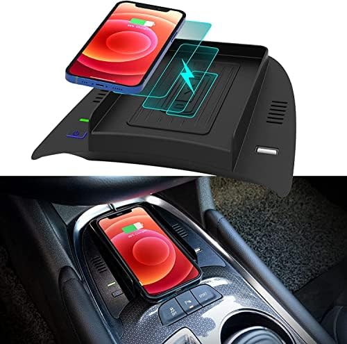 Безжичен полнач Carqiwireless за 2013 година Chevy Malibu додатоци -2023 со USB порт, безжична подлога за полнење на телефони за Chevrolet