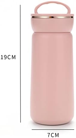 Seijy црно розово бело 400 ml преносен не'рѓосувачки челик термос вакуумско шише со вода со рачка