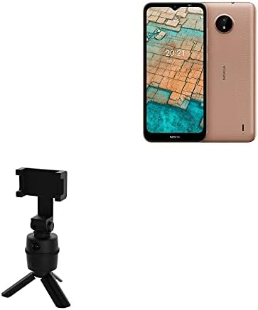 Застанете и монтирајте за Nokia C20 - PivotTrack Selfie Stand, Pivot Stand за следење на лицето за Nokia C20 - Jet Black