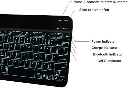Тастатура со боксови Компатибилна Со Xiaomi Pad 5 - Slimkeys Bluetooth Тастатура - Со Позадинско Осветлување, Пренослива тастатура w/Практично Задно Светло За Xiaomi Pad 5-Млаз Црна