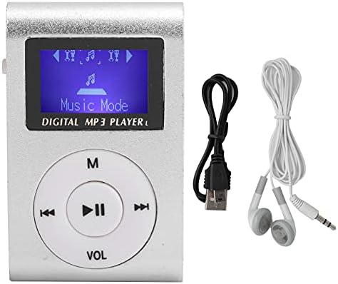 MP3 музички плеер со слушалки, преносен спортски заден клип MP3 плеер, со мини приказ на екранот, музички плеер без звук на звук за спорт,