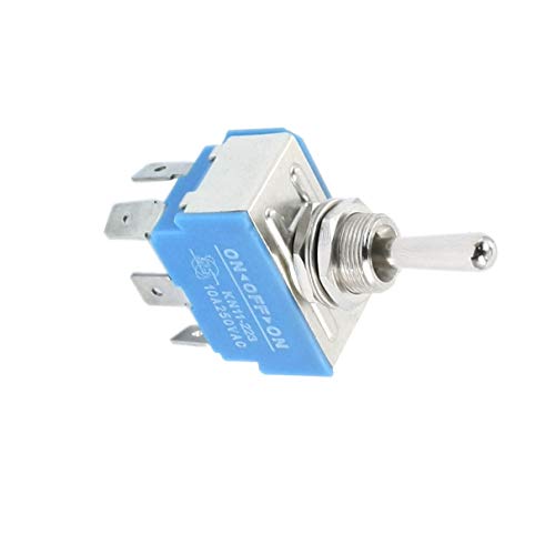 Aexit KN11-223 DPDT Toggle Switch 3 Моментни позиции Моментарни 6-терминални прекинувачи за вклучување DPST прекинувачи за вклучување AC250V 10A