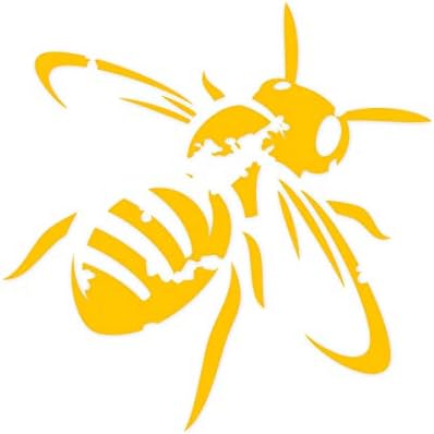 Млечни кригла дизајнираат антички мед пчела 5 инчи жолта винил декларација