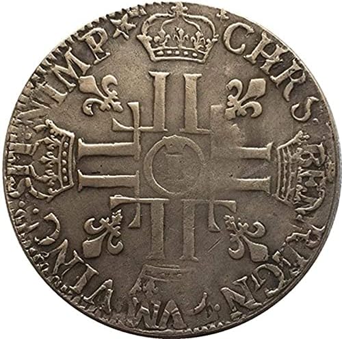 1690 Француска Монета Чиста Бакарна Позлатена Сребрена Активна Монета Занаетчиска Колекцијакоинска Колекција Комеморативна Монета
