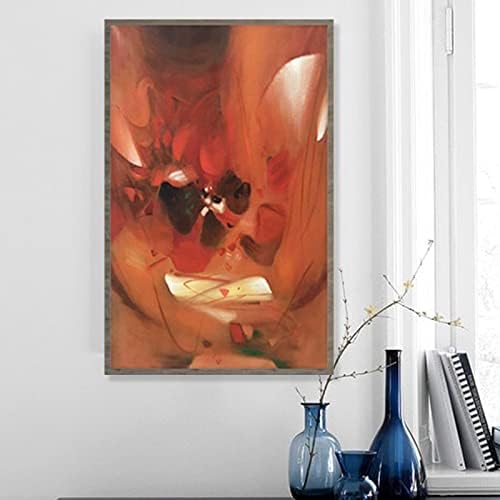 Виртуоа-Арт вертикално рачно насликано масло за сликање-Црвена апстрактна фантазија сликарство модерно минималистичко декоративно сликарство