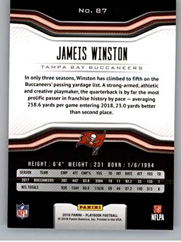 2018 Panini Playbook 87 Jameis Winston Tampa Bay Bay Buccaneers NFL Football Trading Card