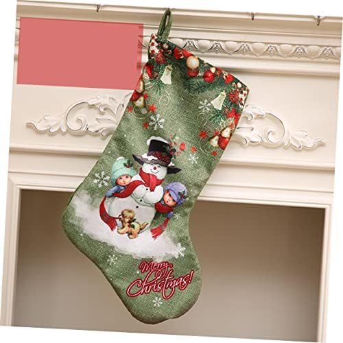 Besportble 3 парчиња Санта за подароци за подароци третираат вреќи Божиќни висечки чорапи Божиќни чорапи класични чорапи чорап Божиќ што виси чорап