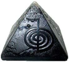 Etет Усуи врежана црна опсидијанска пирамида камен Индија Кристал Реики рачно изработени 1,5 инчи приближно. Сликата A ++ Gemstone 40