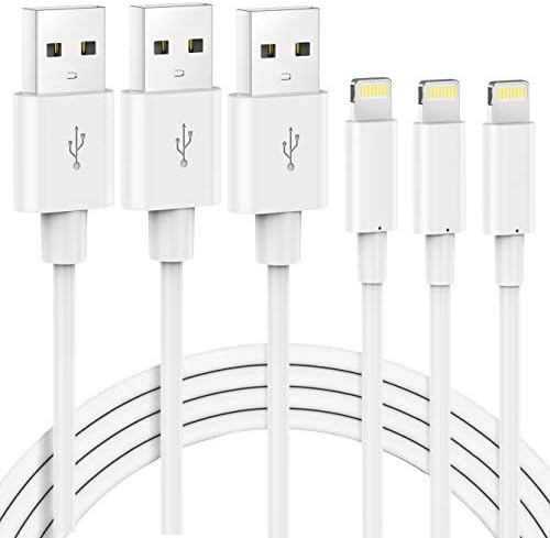 Кабел за полнач за iPhone 3pack 6ft -осветлување кабел MFI Сертифициран USB A iPhone кабел за полнење со кабел со долги издржливи за