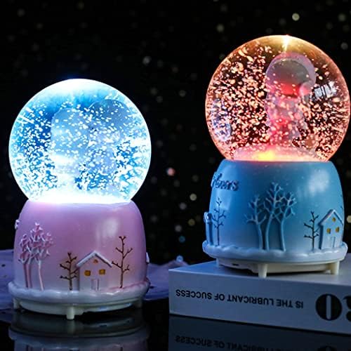 Hmggdd креативни светла во боја лебдат снегулки бела месечина двојка стаклена кристална топка музичка кутија Танабата роденденски подарок