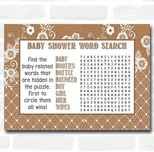 Burlap & Lace Baby Toush Games Cards Word Reange Cards
