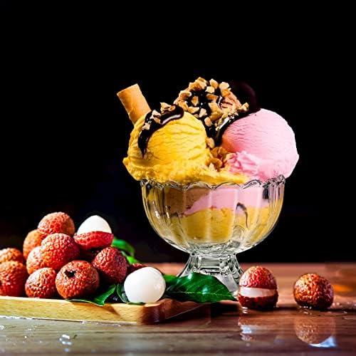 Binsakao Claist Cream Creams, мали стаклени десертни чинии сет, симпатични чаши со нозе од лале за овошје салата од милосрка миклиња пудинг за снек коктел пијалоци кондимент сан