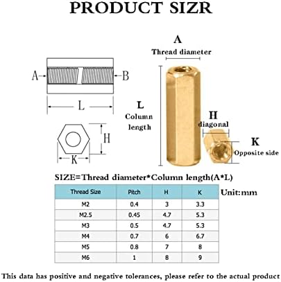 Zzzyw M2-M5 хексагонални машки и женски столпчиња за столпчиња за монтирање на заптивка Хексагонална PCB матична плоча шупливи завртки за завртки, големина: m2)