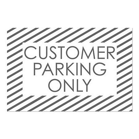 CGSignLab | Само за паркирање на клиентите -Стрип бело Влечење на прозорецот | 30 x20