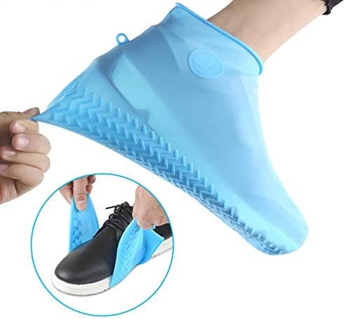 Supvox чевли ги опфаќа силиконските преовладувања чизми за чевли за чевли за жени мажи студенти 1 пар со сини силиконски чевли за чевли