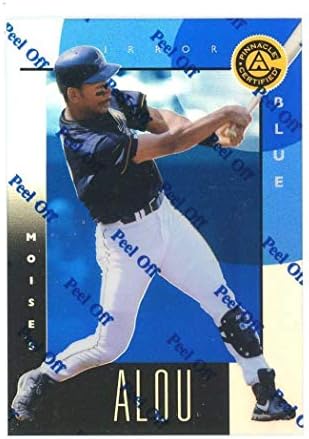 1998 Pinnacle овластено огледало сино 67 Moises Alou Banket Scalice Test Прашање дебитант - непотпишани бејзбол картички