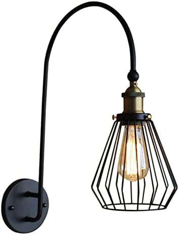 Современа ламба за монтирање на wallидови, антички метални wallидни светло ретро wallид на отворено, индустриско ковано железо,