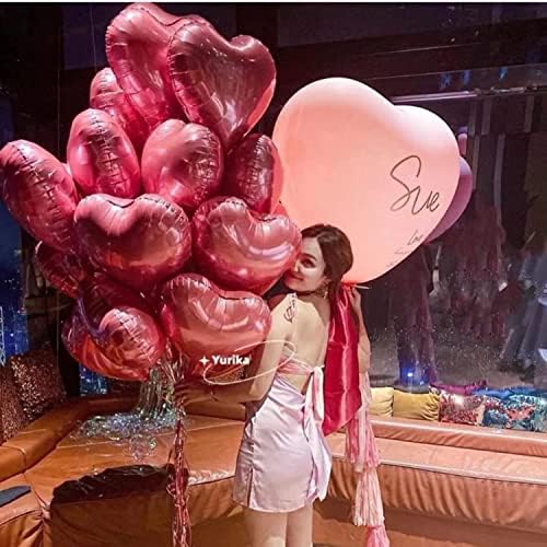 5 Парчиња Дијамант Прстен Фолија Балон Во Собата &засилувач; Срцева Фолија Балони За Денот На Вљубените Украси Розова Валентин Ден Балони За