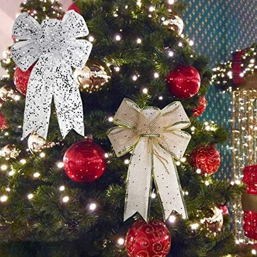 Месијо Божиќна декорација лак јазол Имитација Хепс Божиќ рачно изработено завршено лента DIY лента празнична забава за одмор