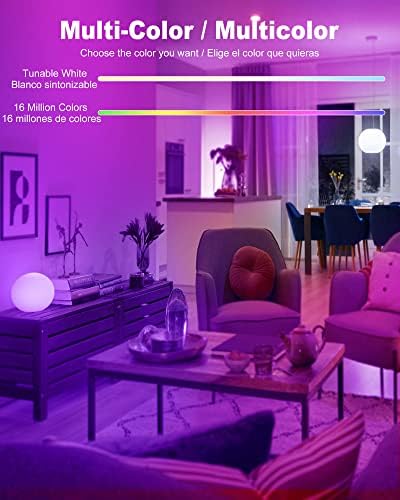 Minpory Паметни Светилки, Компатибилен Со Alexa&засилувач; Google Home, A19 E26 Dimmable WiFi LED Сијалица Rgbcw Промена На Бојата