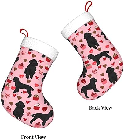 AABSTBFM розови пудлички кучиња Божиќни чорапки камиони кои висат чорапи за семејна Божиќна декорација празнична сезона на забава
