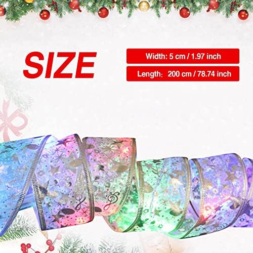 Божиќна лента самовила за самовила Божиќни предводени светла двојна лента со жица светла Декорација на новогодишна елка блескава лента за лента гроздобер украси ?