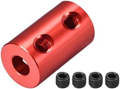 Uxcell 3mm до 5 mm се носат цврста спојка поставена завртка L20XD12 алуминиумска легура, конектор за спојување на вратило, додатоци за мотори, црвена боја