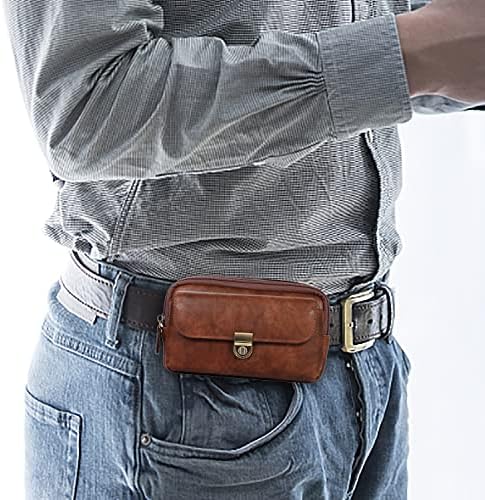 Телефонска заштитена торбичка 7,2 инчи двојни џебови, футрола за мажи, кожен мобилен телефон, футрола за iPhone 11 Pro Max, 12 Pro Max,