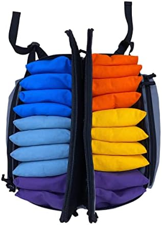 Ранец на торби со корпи за торби - носач за торби од 16 до 24 грав - сет на корпи - професионална торба за торбички за носење со џебови за складирање и прилагодливи ленти