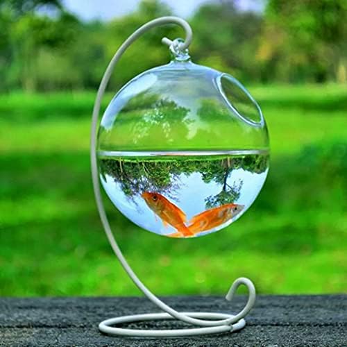 Renslat 1set тркалезна форма виси стакло Аквариум риба сад за риба цвет растение вазна транспарентно сферично стакло рачно изработено резервоар