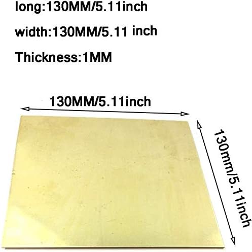Xunkuaenxuan метална бакарна фолија месинг бакарен лист плоча метал суровини ладење Индустриски материјали H62 Cu Дебелина 1мм, 1 * 130 *