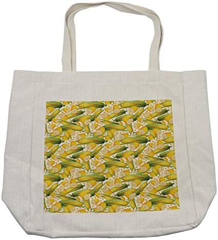 Торба за купување пченка Амбесон, Органска храна од зеленчук Реалистичка илустрација, жолто пченка, земјоделство, еколошка торба за еднократно
