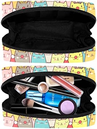 Чанта за шминка на униси, Прекрасна Торба За Козметика За Мачки Од Цртан Филм Пренослива Торба За Патнички Воз Организатор На Футроли
