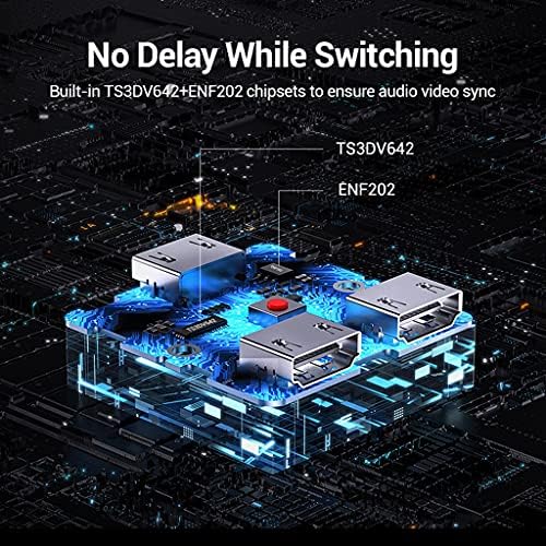 FZZDP Splitter 4K Switch Bion-Direction 1x2/2x1 Adapter Switcher 2 во 1 надвор за Switch