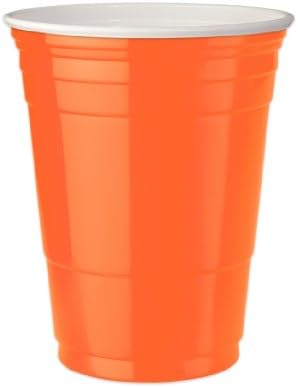 Двоен edид изолирани чаши за забави, пакет со 16 унца, портокалова- 4