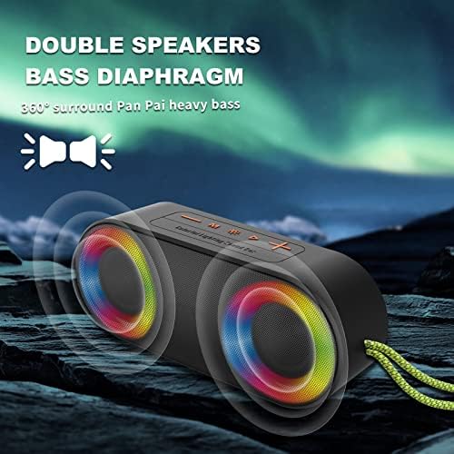 Uscnruge Преносен Bluetooth звучник водоотпорен моќен звук и бас стерео субвуфер TWS спарувачки звучник со RGB мултипул бои ритам