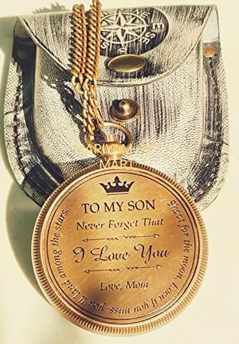 Маријам подарок Март врежан месинг компас подарок на мојот син/наутички подарок за син од тато/подарок на син од мајка/подарок за син, подарок на татко сине, подарок